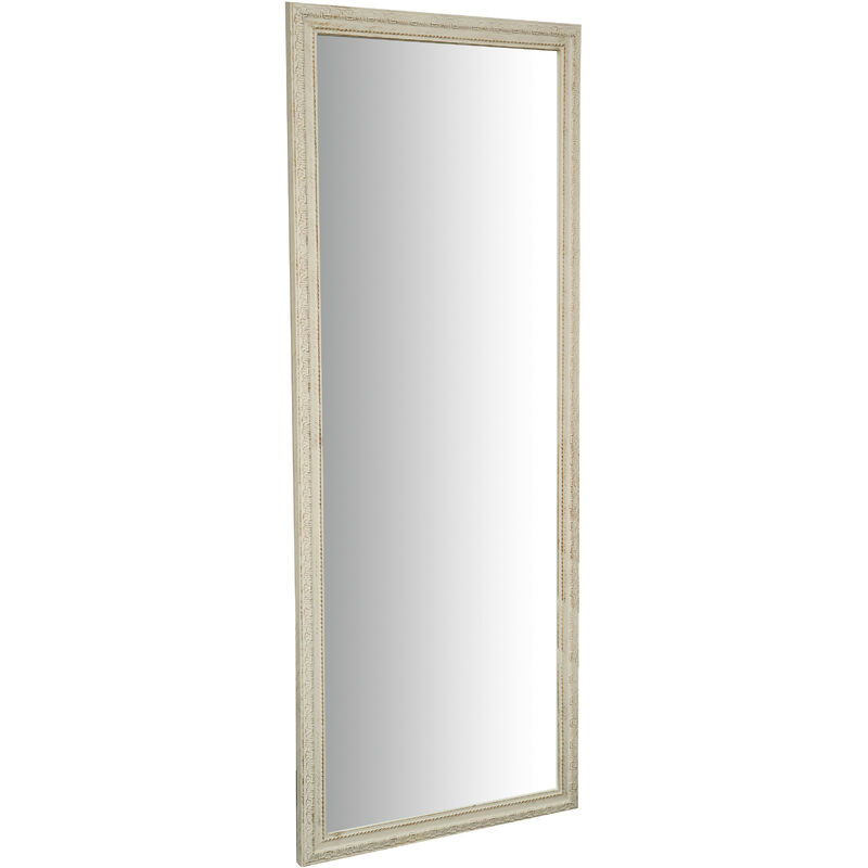 biscottini - miroir mural et miroir suspendu vertical/horizontal l72xpr3xh180 cm finition blanc antique