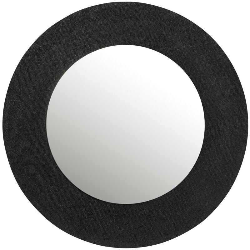 Miroir métal effet jute noir Kolina D 89 cm