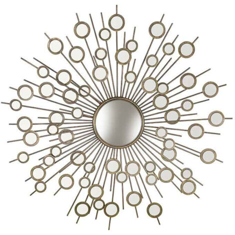 Miroir multifacette métal doré 114cm