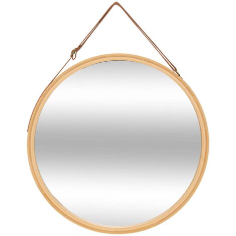 Miroir mur cuir rond bam d38 - 5five