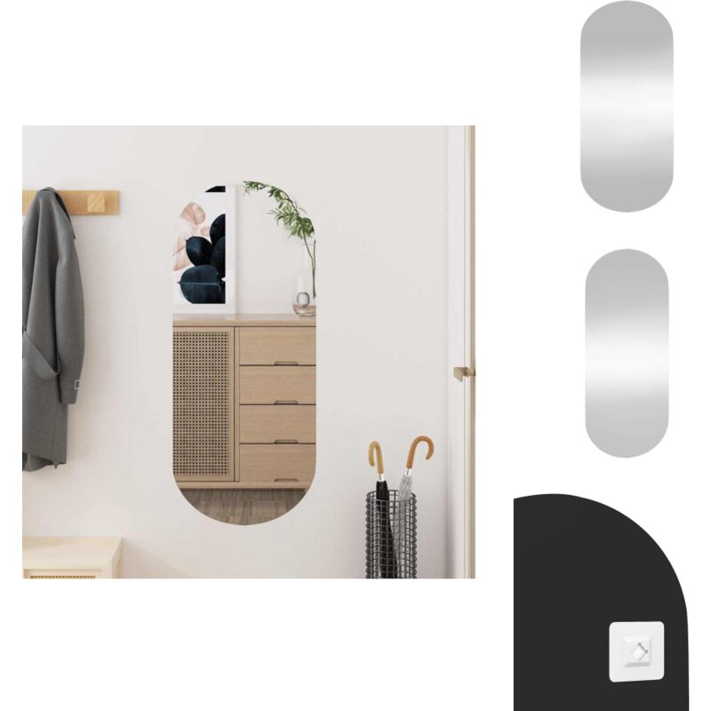Miroir mural 30x70 cm Verre Ovale - Miroir Mural - Miroir Ovale - Miroir Décoration - Miroir Argenté - Miroir Salle De Bain