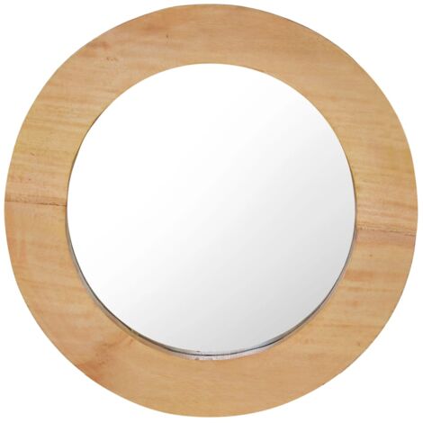 vidaXL Miroir mural 40 cm Teck Rond