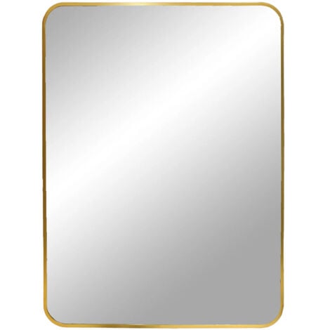 Miroir mural 50x3x70 cm en aluminium laiton - MARDY