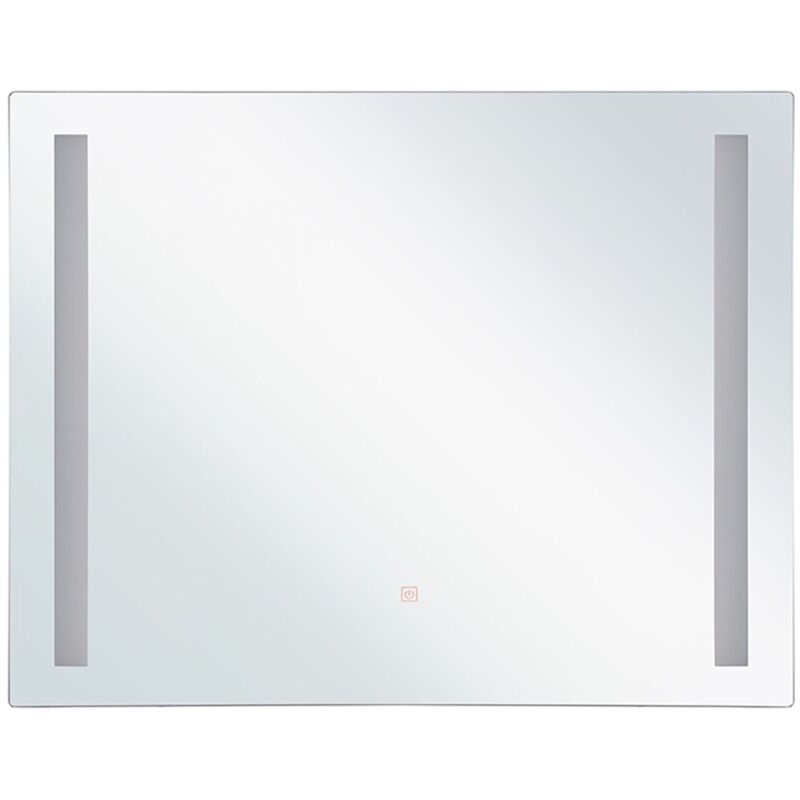 Miroir Murale sans Cadre avec Éclairage à Droite et à Gauche de Forme Rctangulaire 70 x 60 cm pour Salle de Bain Beliani