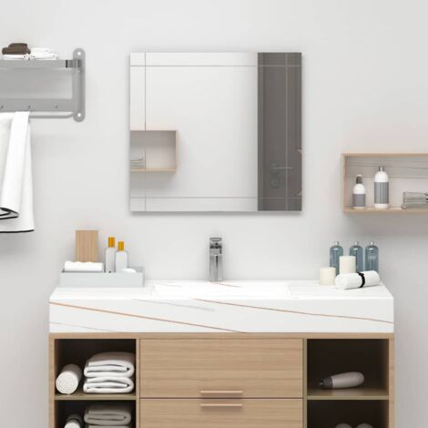 Vidaxl – Miroir mural 80x60 cm en verre – Épaisseur 5 mm – Montage facile – Finition rugueuse pour sécurité et style moderne