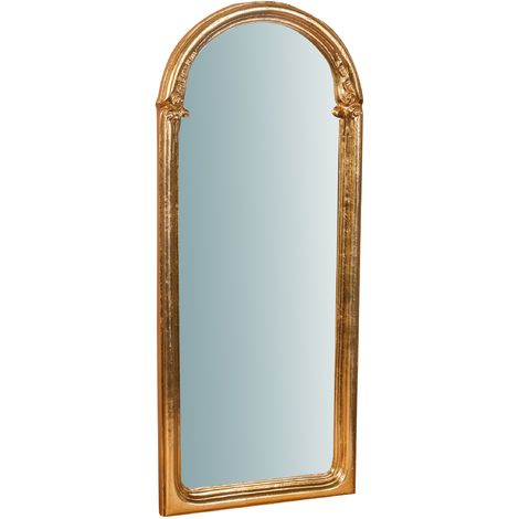 Miroir Mural à accrocher en bois finition feuille or vieilli aux dimensions L35XH4XL84 cm Made in Italy