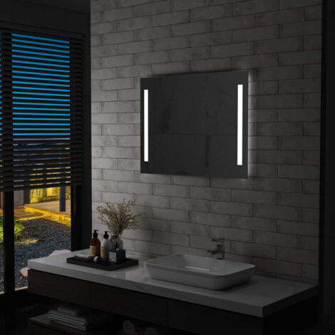 Miroir mural à LED / Miroir Salle de bain Style baroque 80 x 60 cm