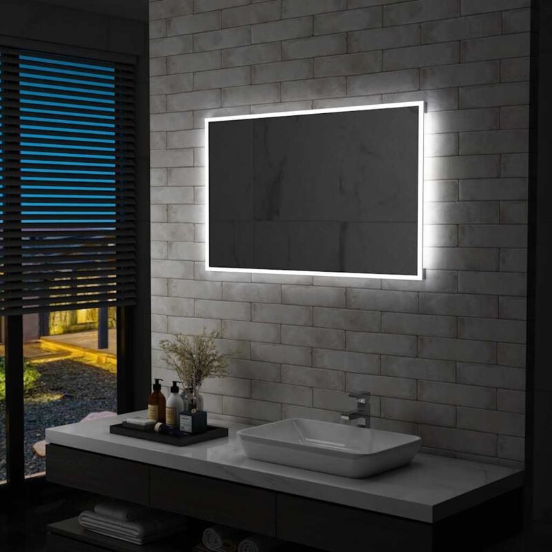 Miroir mural à led pour salle de bains 100x60 cm Vidaxl
