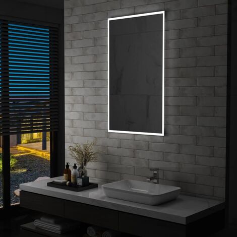 Miroir salle de bains Led Frame Ovale 100x50 cadre peint noir mat