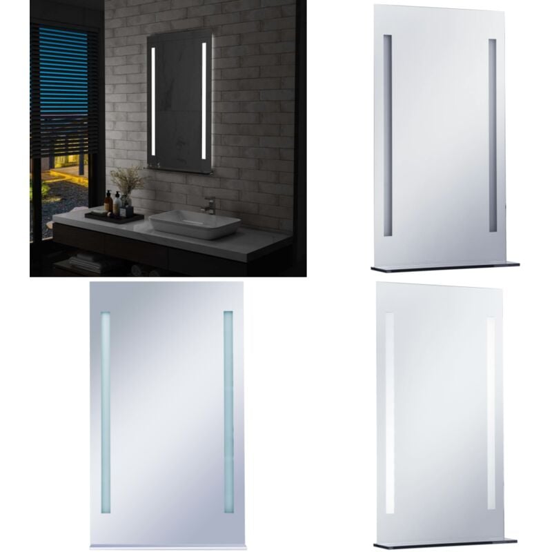 Vidaxl - Miroir mural à led pour salle de bains avec étagère 60x100 cm - Miroir Led - Miroir Salle De Bain - Miroir Décoratif - Miroir Avec Éclairage