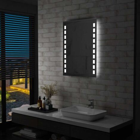 Miroir mural à LED Style baroque - Miroir lumineux de salle de bain 60 x 80 cm BV783324 - BonneVie