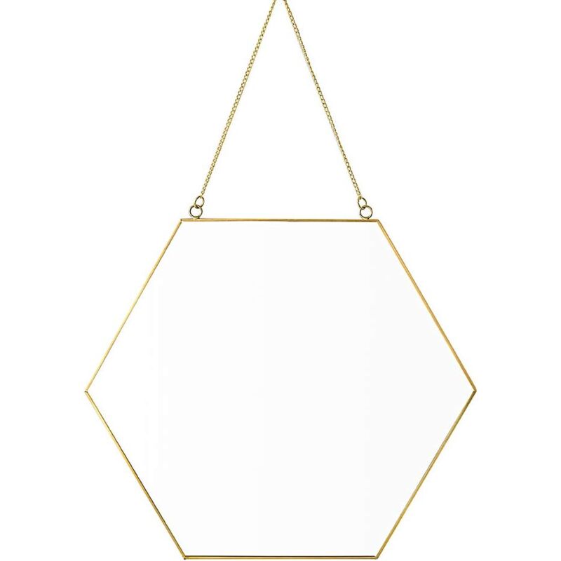 Miroir mural à suspendre, petit miroir hexagonal doré pour salle de bain à la maison, salon, 11,81 'x 10,24', petit, or