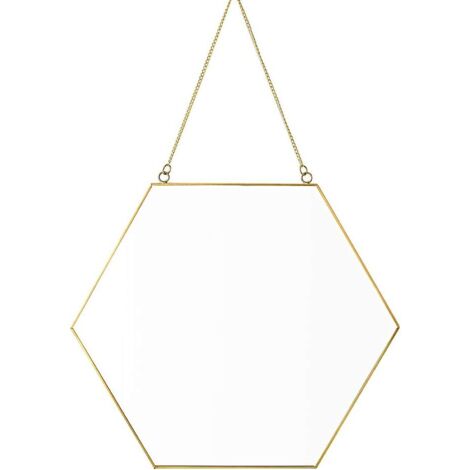 Miroir mural à suspendre, petit miroir hexagonal doré pour salle de bain à la maison, salon, 11,81 "X 10,24", petit, or