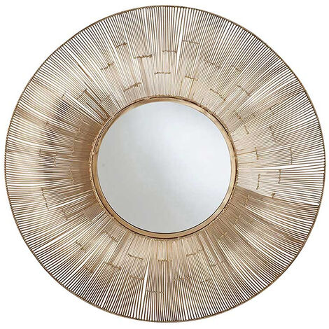 Miroir mural aluminium doré 70x5x70cm