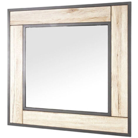 Miroir Mural "Anabelle" 70cm Chêne & Gris