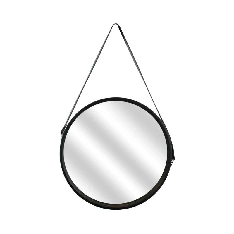 Paris Prix - Miroir Mural Anse 'Barbier' 40cm Noir