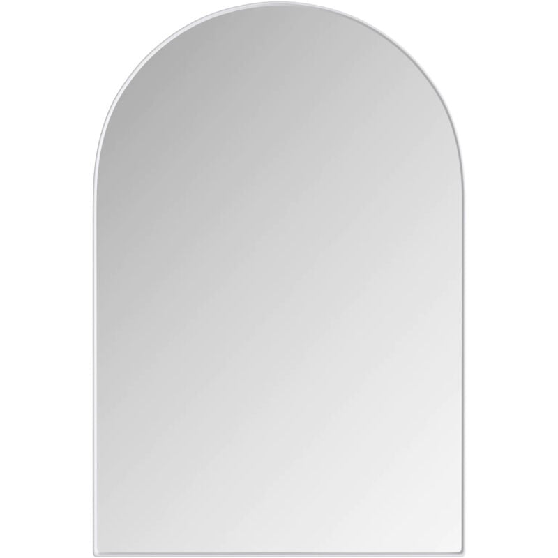 Liberté - Miroir mural arche élégant avec armoire encastrée en métal pour salle de bains, blanc
