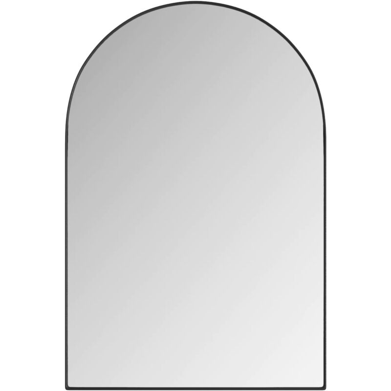 Liberté - Miroir mural arche élégant avec armoire encastrée en métal pour salle de bains, noir