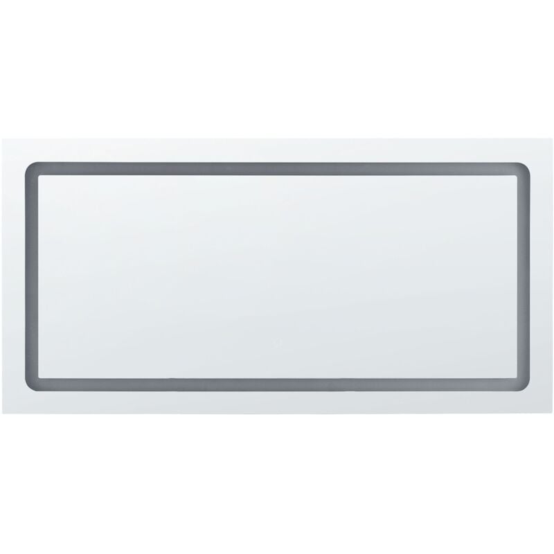 Beliani - Miroir Mural de Salle de Bains à led Blanc Moderne Argenté 120 x 60 cm Benouville