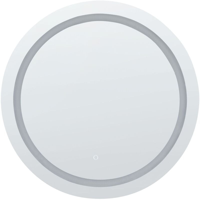 Beliani - Miroir Mural de Salle de Bains à led Blanc Moderne Argenté ø 79 cm Courseulles