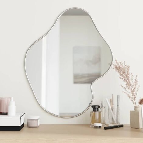 Vidaxl – Miroir mural argenté 60x50 cm – Verre et cadre PVC – Design minimaliste pour espaces restreints – Image claire et naturelle