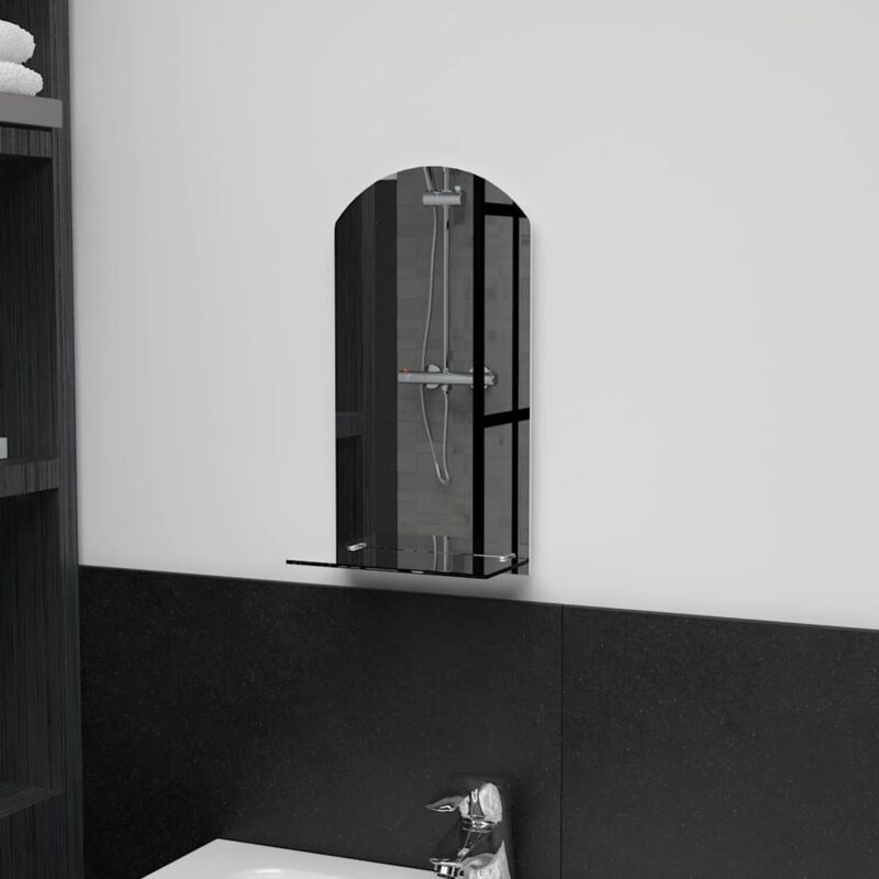 Prolenta Premium - Furniture Limited - Miroir mural avec étagère 20x40 cm Verre