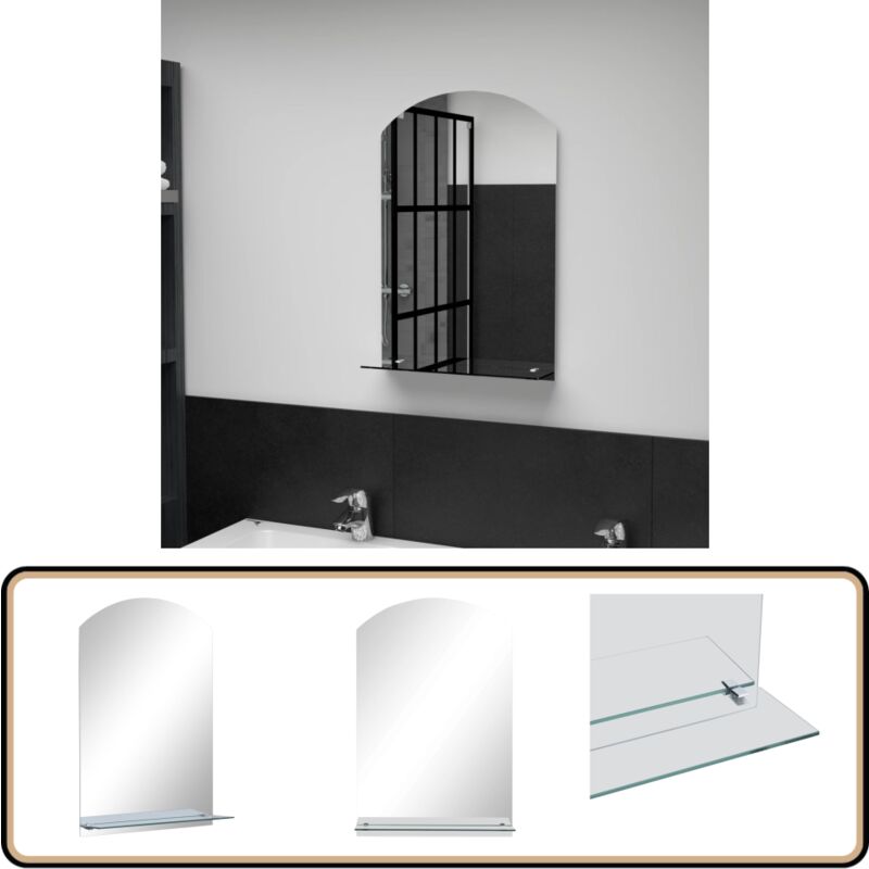 Vidaxl - Miroir mural avec étagère 40x60 cm Verre trempé - Miroir Mural - Miroir Avec Étagère - Miroir Salle De Bain - Décoration Murale - Meuble