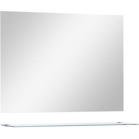 Miroir mural avec étagère Miroir déco / Miroir Salon 80x60 cm Verre trempé