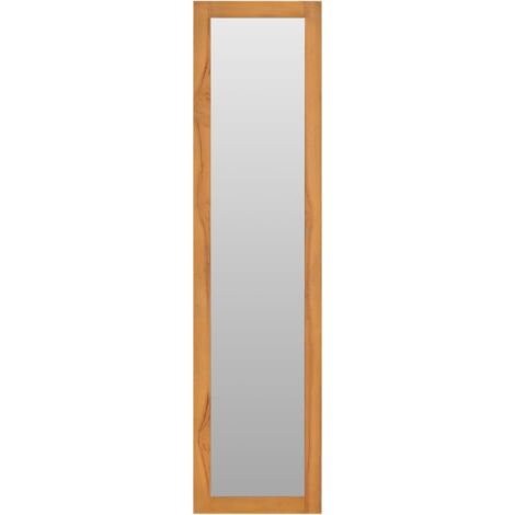 Miroir mural avec étagères 30x30x120 cm Bois de teck massif - Brun