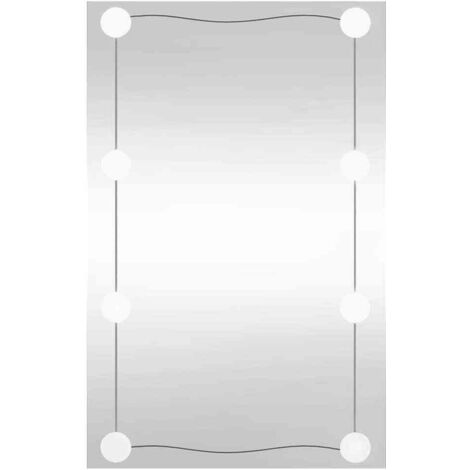 Miroir mural avec lampes LED  Miroir à LED mural décoratif pour Maison 50x80 cm verre rectangulaire -86243