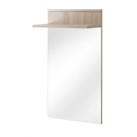 Miroir mural avec tablette ARMARIO coloris chêne sonoma 60x104x32 cm