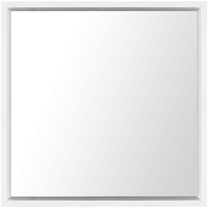 Miroir Mural à Poser de Forme Carrée 50 x 50 cm avec Cadre en Plastique Blanc au Style Minimaliste Beliani