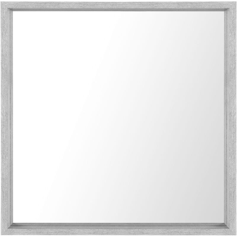 Miroir Mural à Poser de Forme Carrée 50 x 50 cm avec Cadre en Plastique Gris au Style Minimaliste Beliani