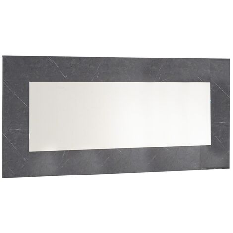 Miroir mural bois gris effet marbre vernis Botela 190cm