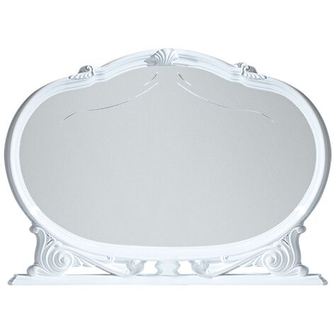 Miroir mural bois vernis laqué brillant blanc Venus 130cm