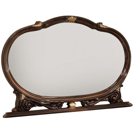 Miroir mural bois vernis laqué brillant marron Venus 130cm