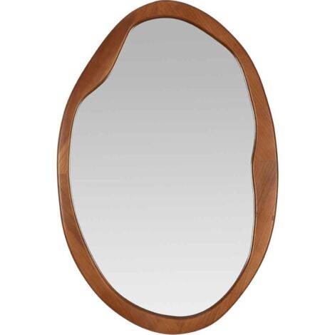 Miroir mural bois vintage forme irrégulière esprit naturel - Bois marron naturel clair