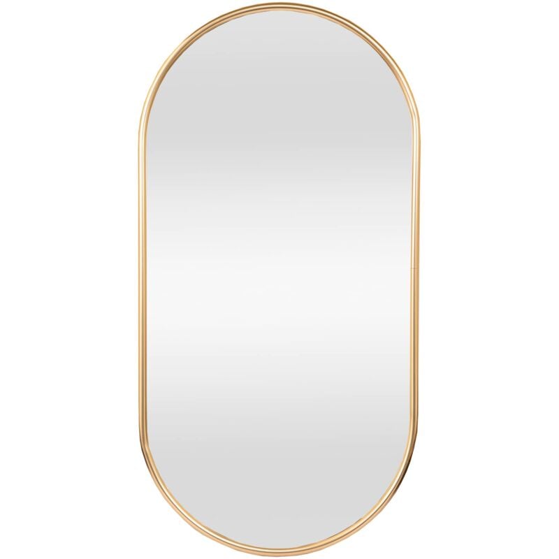 Miroir Mural, Cadre Ovale pour Chambre Salle de Bain Entrée Salon 40 x 60 cm(Doré)