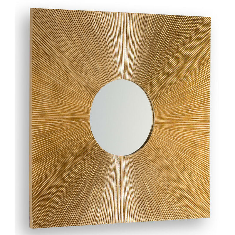 Miroir mural carré bois doré Urelly