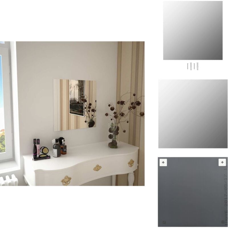 Vidaxl - Miroir mural carré 50 x 50 cm Verre - Miroir Mural - Miroir Design - Miroir Argenté - Miroir Salle De Bain - Miroir Chambre