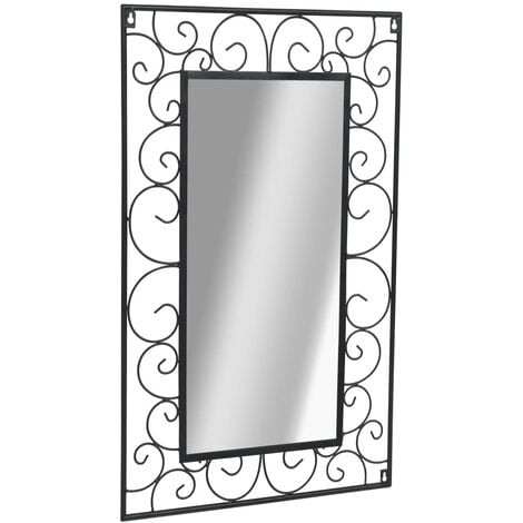 Miroir mural de jardin Rectangulaire 60 x 110 cm Noir