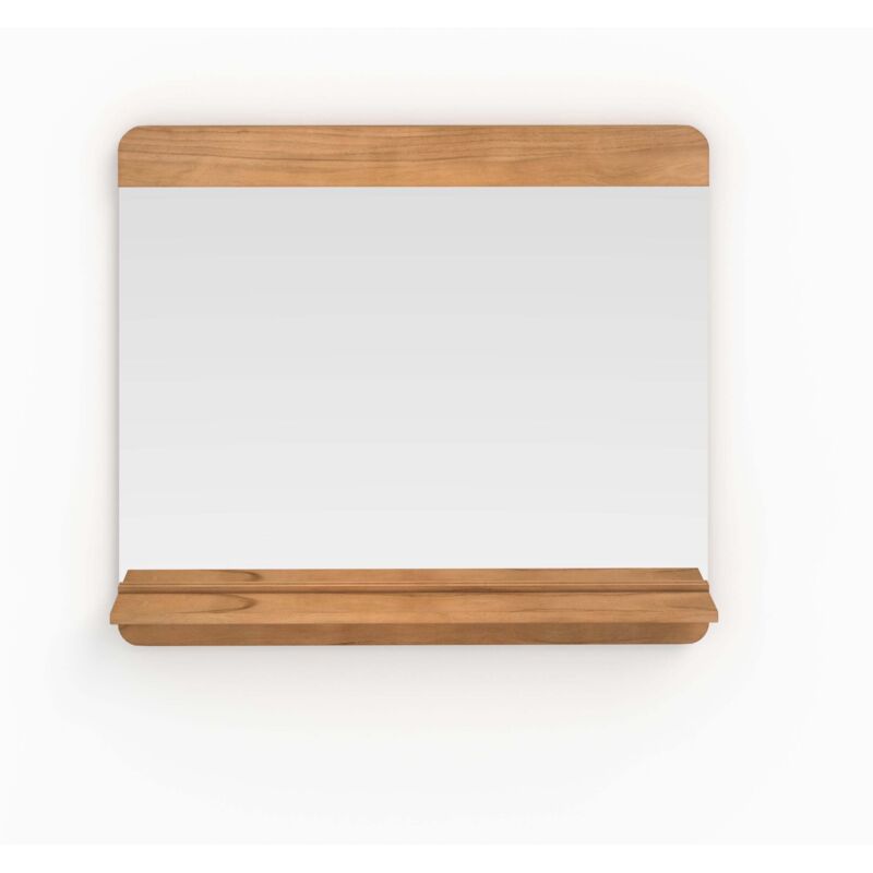 Miroir mural de salle de bain rectangulaire avec étagère - nymphea