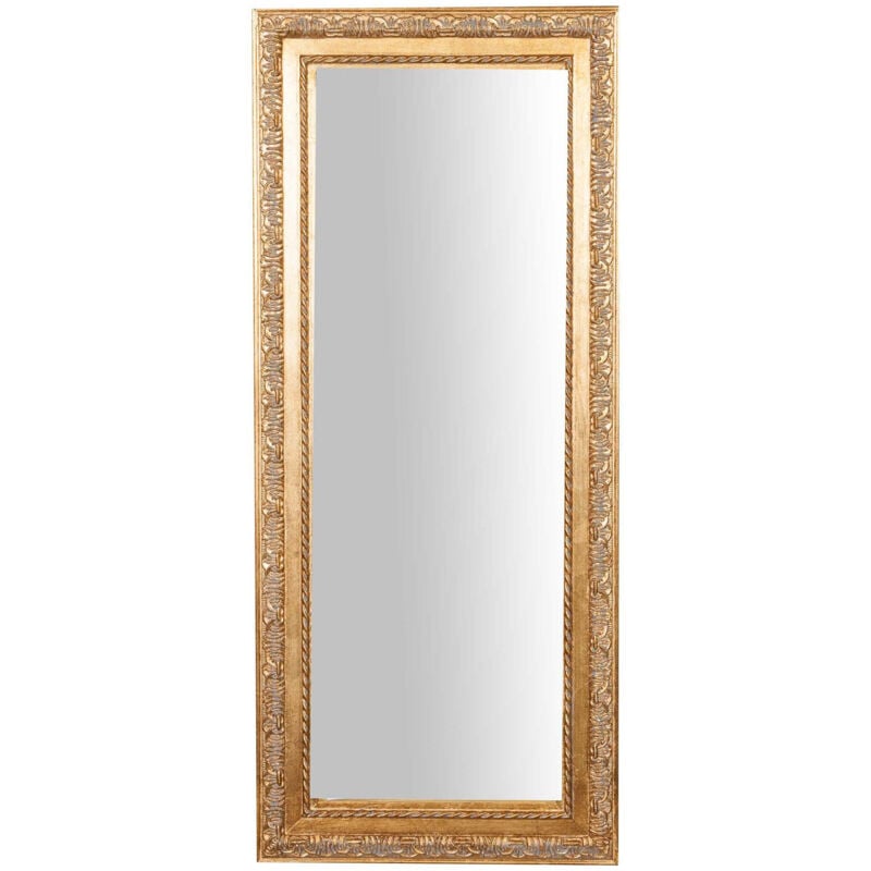 Miroir mural de salle de bain rectangulaire Miroir horizontal vertical Cadre en bois doré minable Miroir suspendu long Shabby