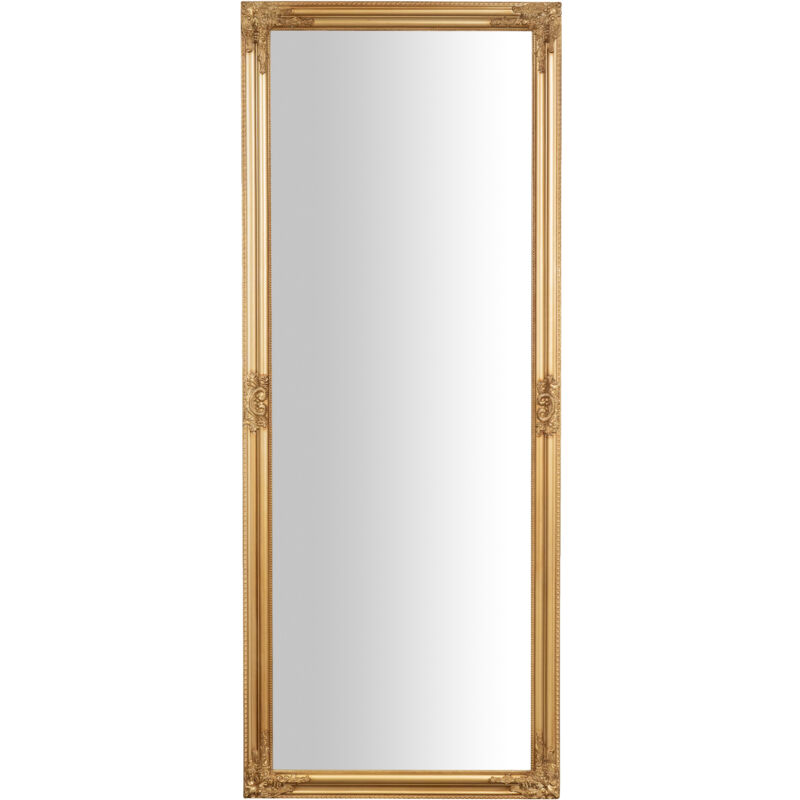 Miroir mural de salle de bain rectangulaire Miroir horizontal vertical Miroir suspendu long Cadre en bois doré shabby