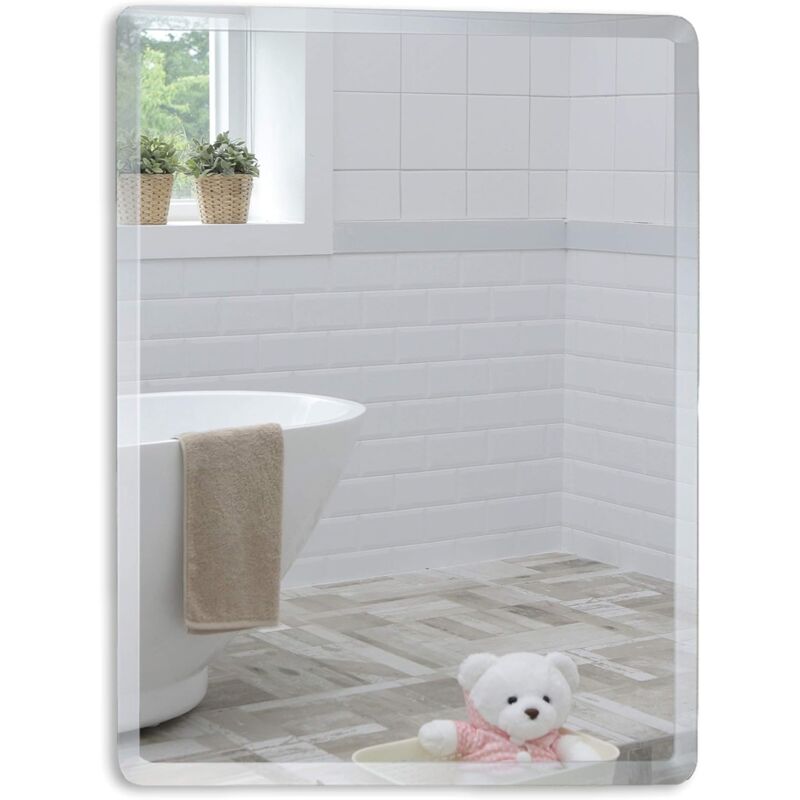 Miroir Mural de Salle de Bain Simple élégant rectangulaire - Fixation Murale (35cm x 45cm)