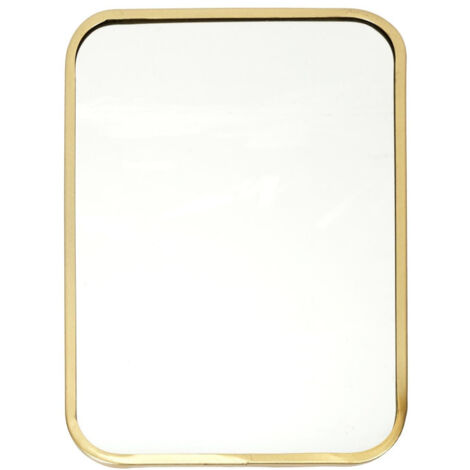 Miroir Mural Déco "Contour Carré" 34cm Or