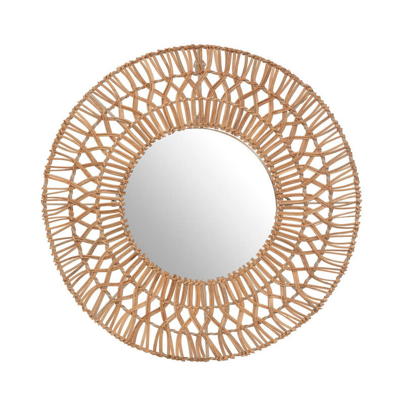 Miroir Mural Déco en Rotin 'Milou' 58cm Beige