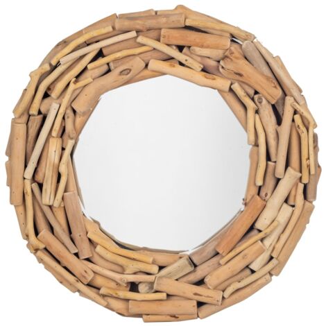 Miroir mural décoratif de 45 cm pour la maison, design naturel, idéal pour une décoration moderne et fonctionnelle.