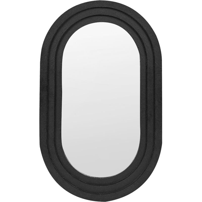 Beliani - Miroir Mural Décoratif Moderne 43 x 69 cm Métal Noir Massilly