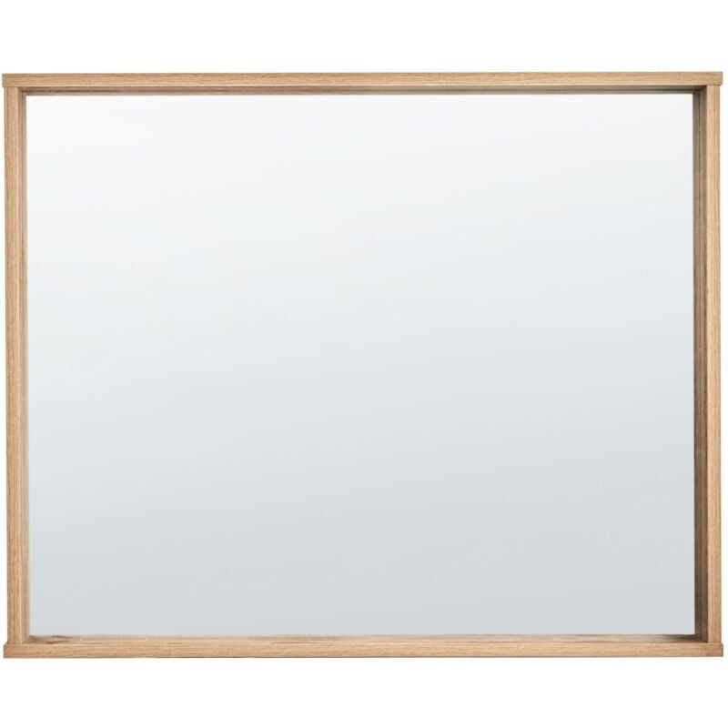 Beliani - Miroir Mural Décoratif Moderne 80 x 65 cm Rectangulaire Panneaux de Particules Bois Clair Rosell